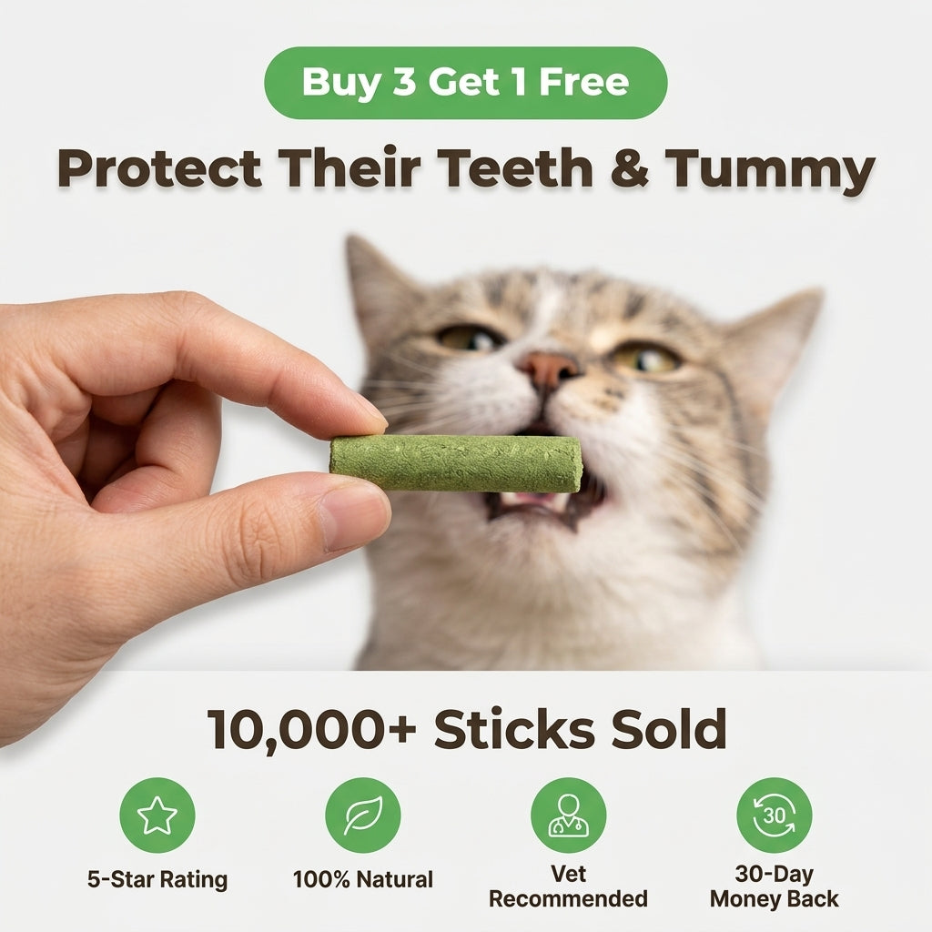 Cat Grass Teething Sticks - Tasty Dental Treats For Happier Cats