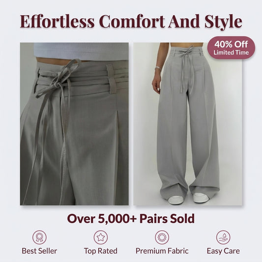 Wide Drawstring Pants - Relaxed Fit Style