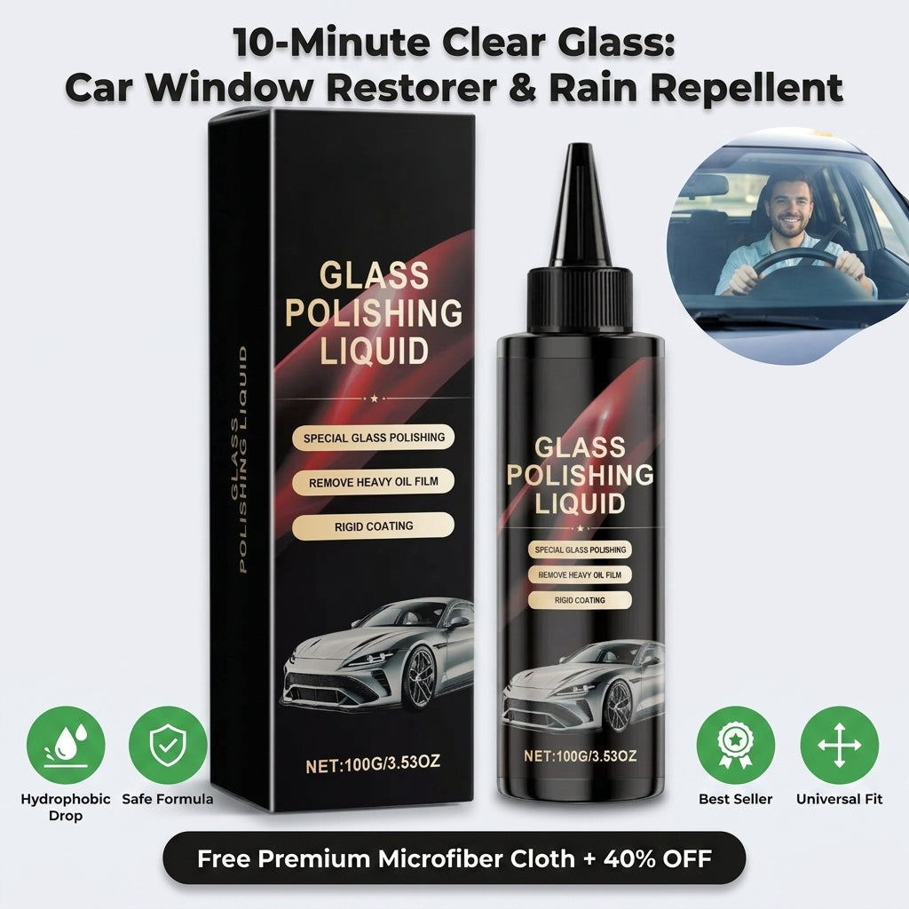 Car Glass Restoring Polish - Clear Visibility Without Windshield Haze
