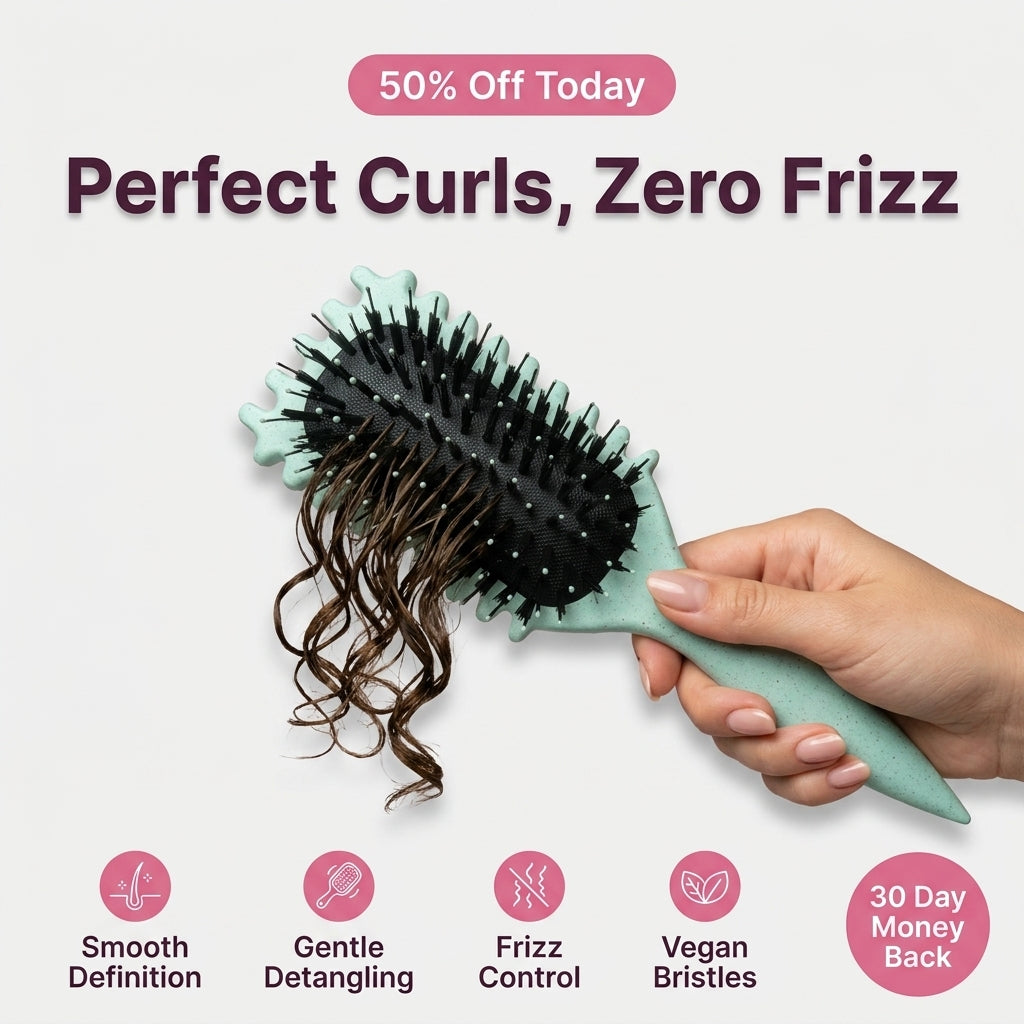 Anti-Frizz Curl Styling Brush — Defines Curls Without Frizz Or Pulling