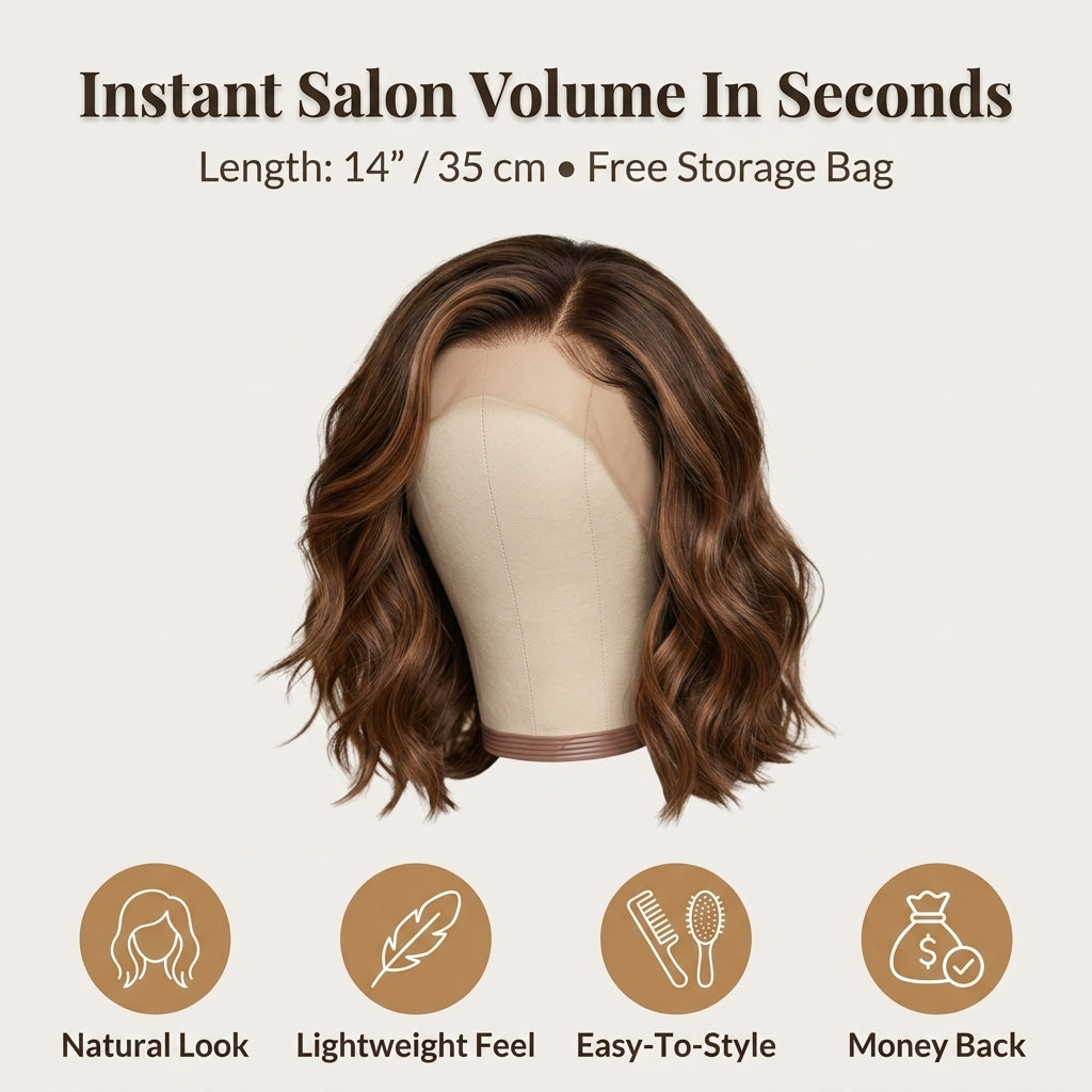 Natural Wavy Bob Wig - Natural Style Without Daily Hair Stress