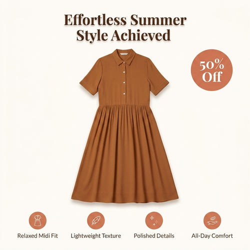 LinenEase bavlněné šaty – lehký letní styl bez starostí s outfitem