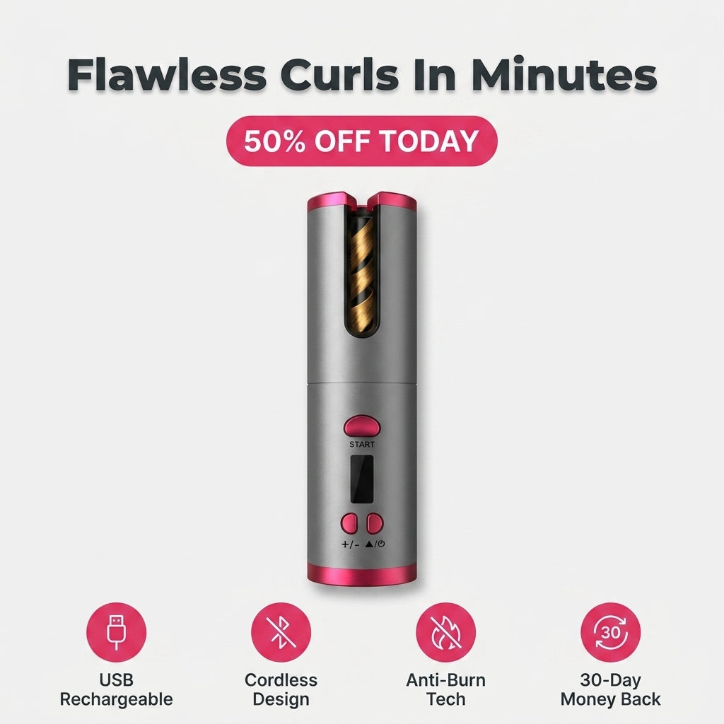 Cordless Hair Curler - Effortless Curls Without Salon Time