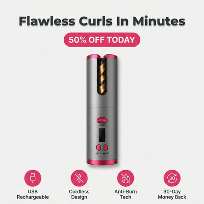 Cordless Hair Curler - Effortless Curls Without Salon Time