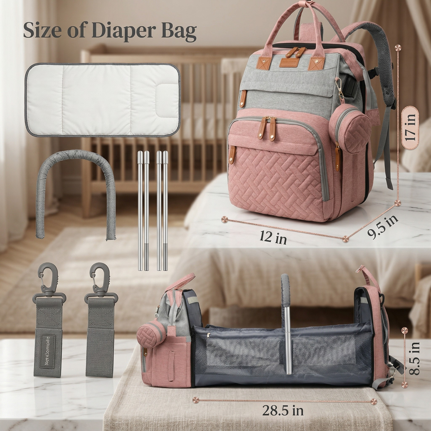 Sac à Langer - Un Endroit Organisé et Sûr pour Bébé Partout