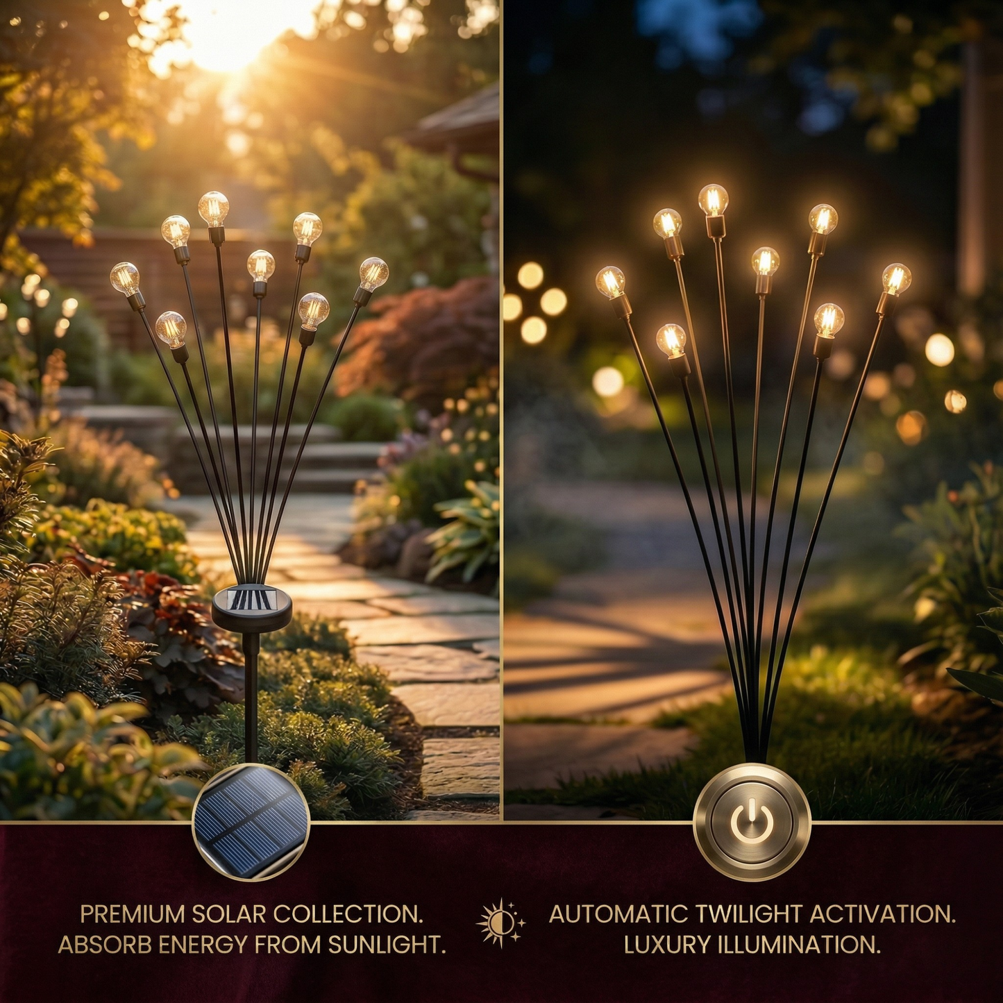 Solárne záhradné svetlá - Záhradné svetlo bez nepríjemného osvetlenia