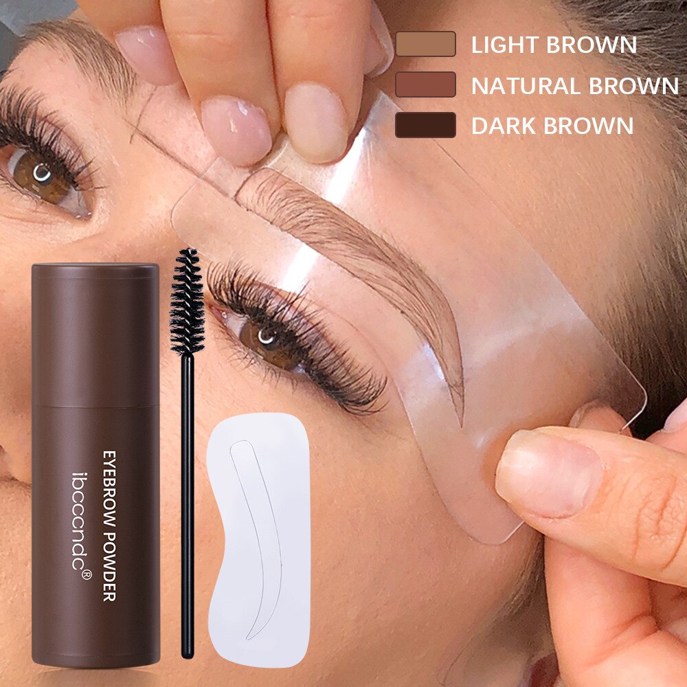 Iboocande Augenbrauenpuder Set mit Applikator und Bürste – professionelle Brow Powder Schminke für vollere und geformte Augenbrauen