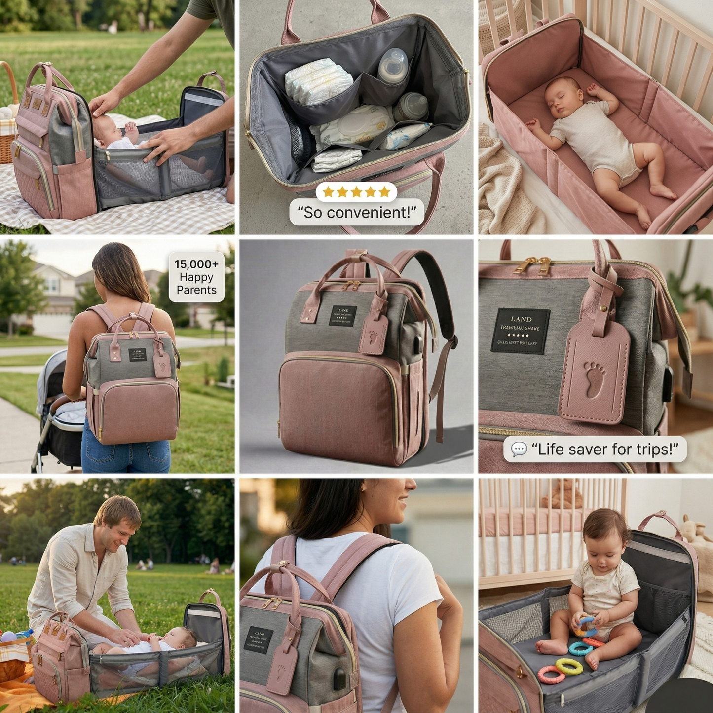 Sac à Langer - Un Endroit Organisé et Sûr pour Bébé Partout