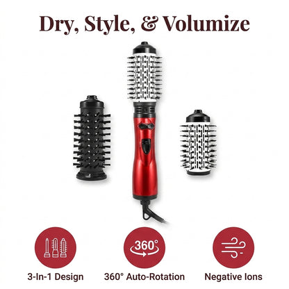 Objemová kefa na fénovanie - 3v1 nástroj pre kadernícke výsledky doma