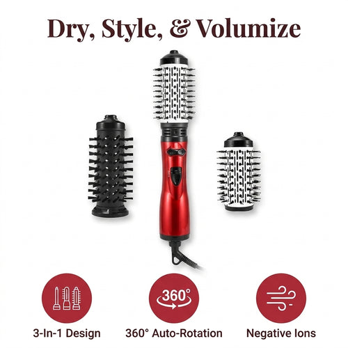 Objemová kefa na fénovanie - 3v1 nástroj pre kadernícke výsledky doma