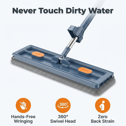 Hands-Free Microfiber Mop - Effortless Cleaning Without Wet Hands