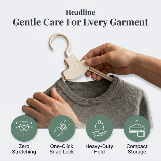 Collar Protecting Folding Hanger - Prevent neck stretching and fabric damage