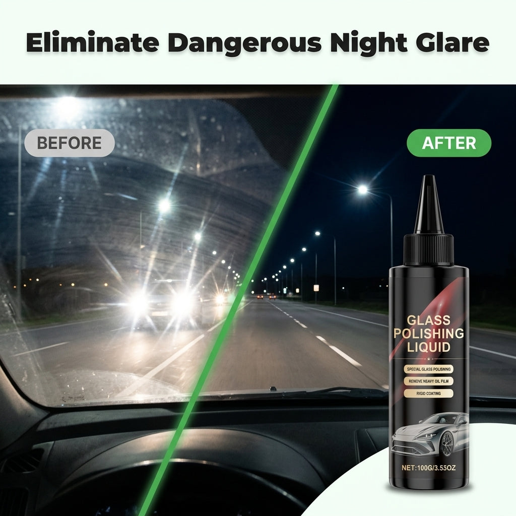 Car Glass Restoring Polish - Clear Visibility Without Windshield Haze