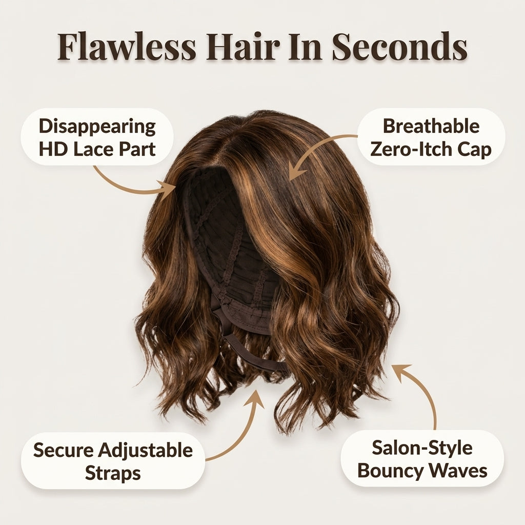 Natural Wavy Bob Wig - Natural Style Without Daily Hair Stress