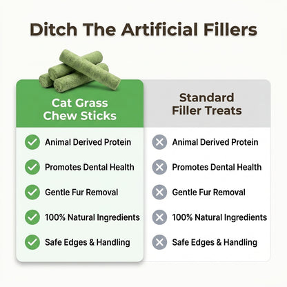 Cat Grass Teething Sticks - Tasty Dental Treats For Happier Cats