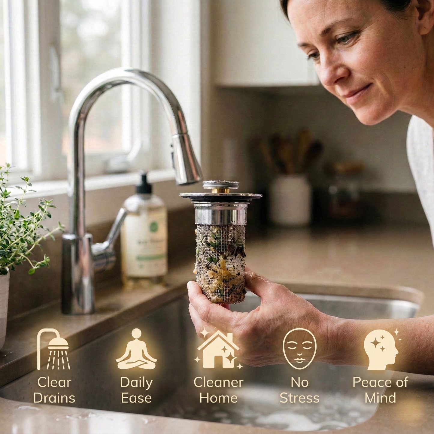 Zátka s filtrem do dřezu - Bezstarostné čištění bez neustálých ucpání odpadu