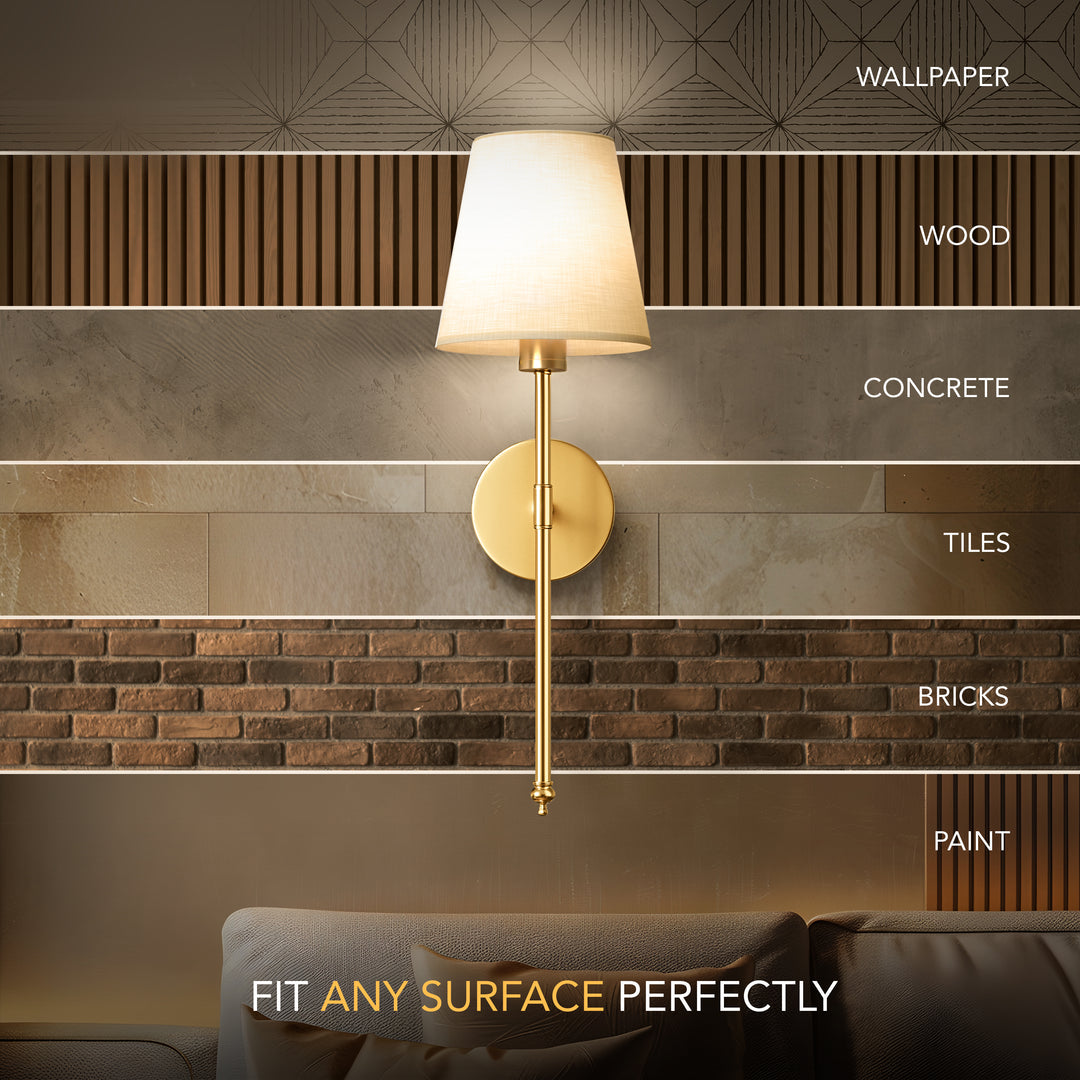 Bezdrátová nástěnná lampa, útulné večerní osvětlení bez nutnosti pevné instalace