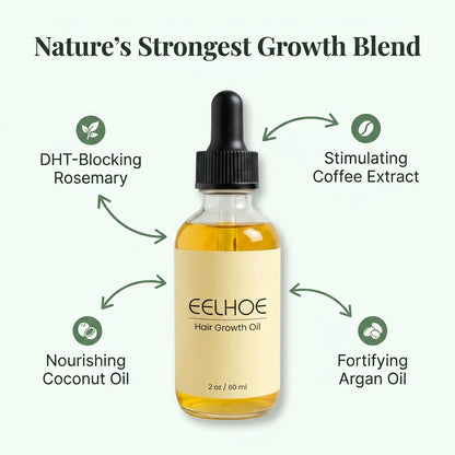 Olio Naturale per la Crescita dei Capelli — Nutre il Cuoio Capelluto per Capelli dall'Aspetto Più Folto