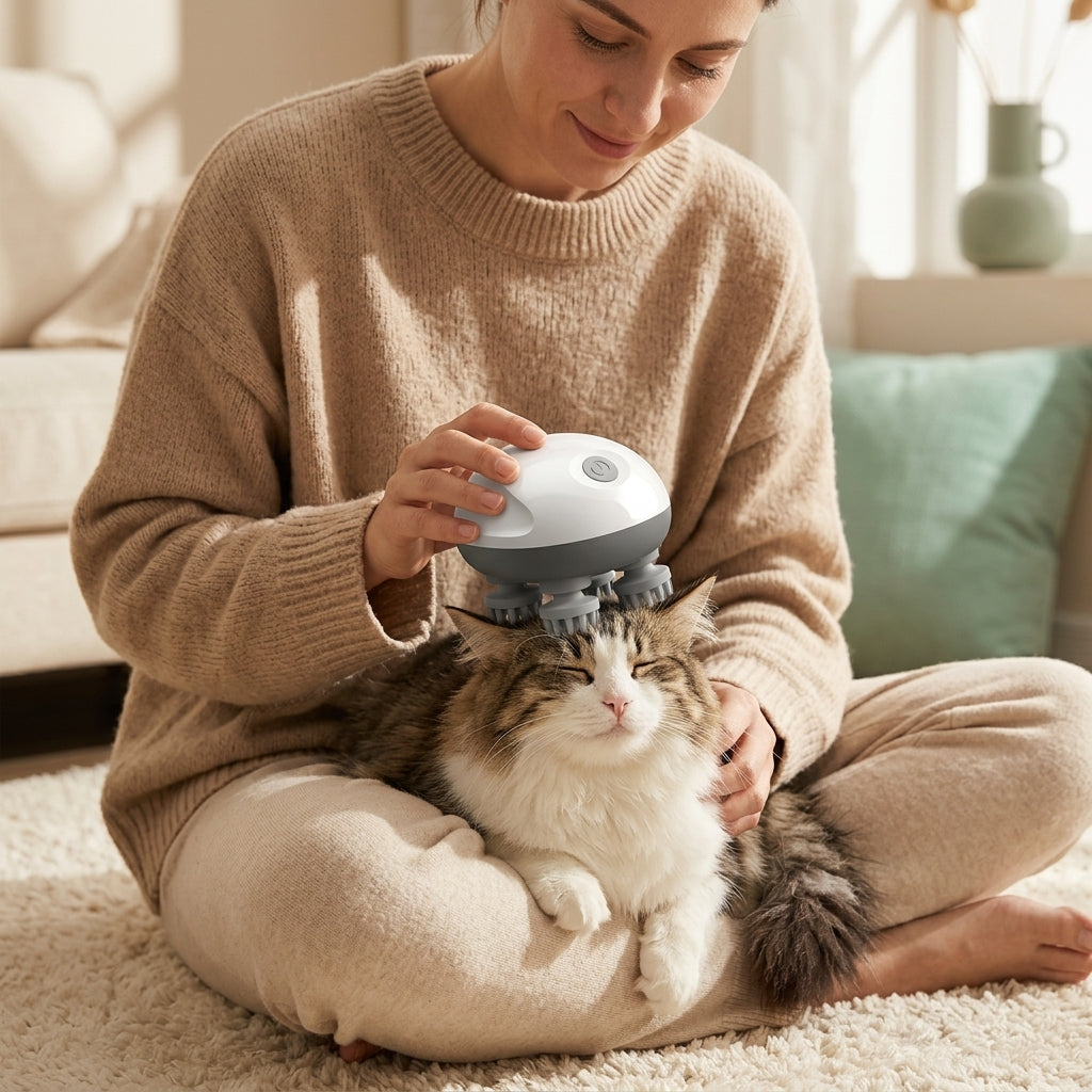Cat Massage Grooming Brush — Calms Stress While Caring For Their Coat