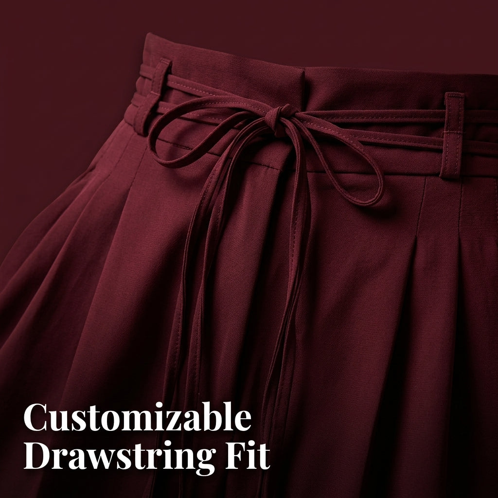 Wide Drawstring Pants - Relaxed Fit Style
