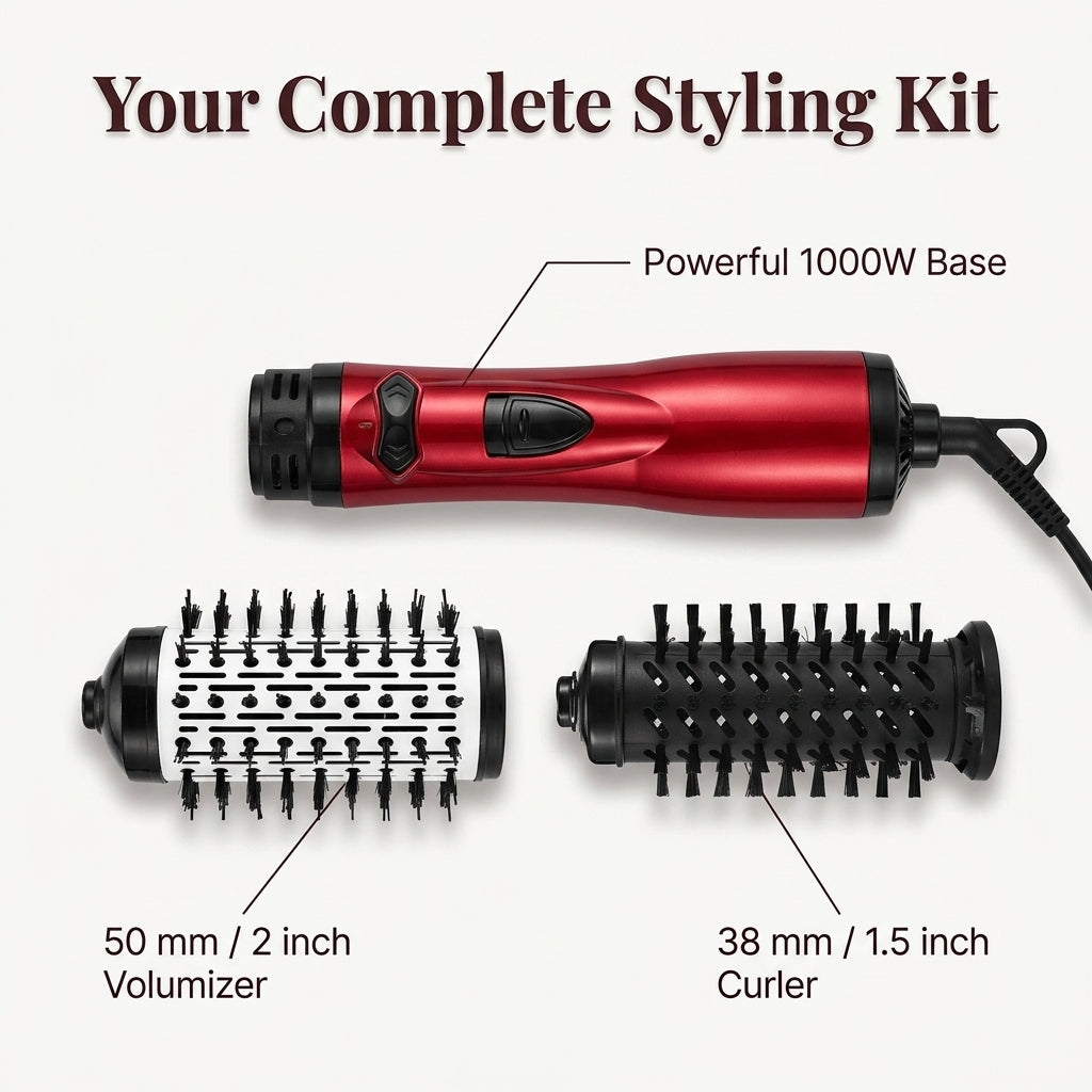 Objemová kefa na fénovanie - 3v1 nástroj pre kadernícke výsledky doma