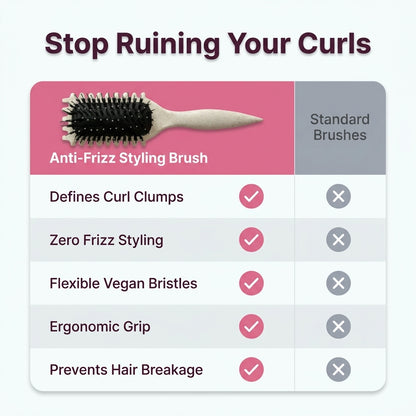 Anti-Frizz Curl Styling Brush — Defines Curls Without Frizz Or Pulling