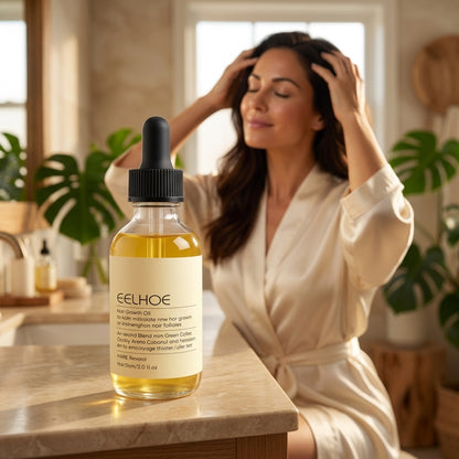 Olio Naturale per la Crescita dei Capelli — Nutre il Cuoio Capelluto per Capelli dall'Aspetto Più Folto
