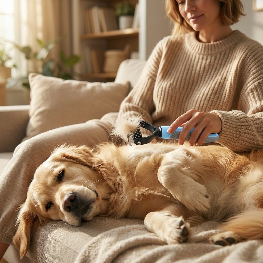 Pet Hair Removal Grooming Comb — Removes Loose Fur Without Painful Pulling