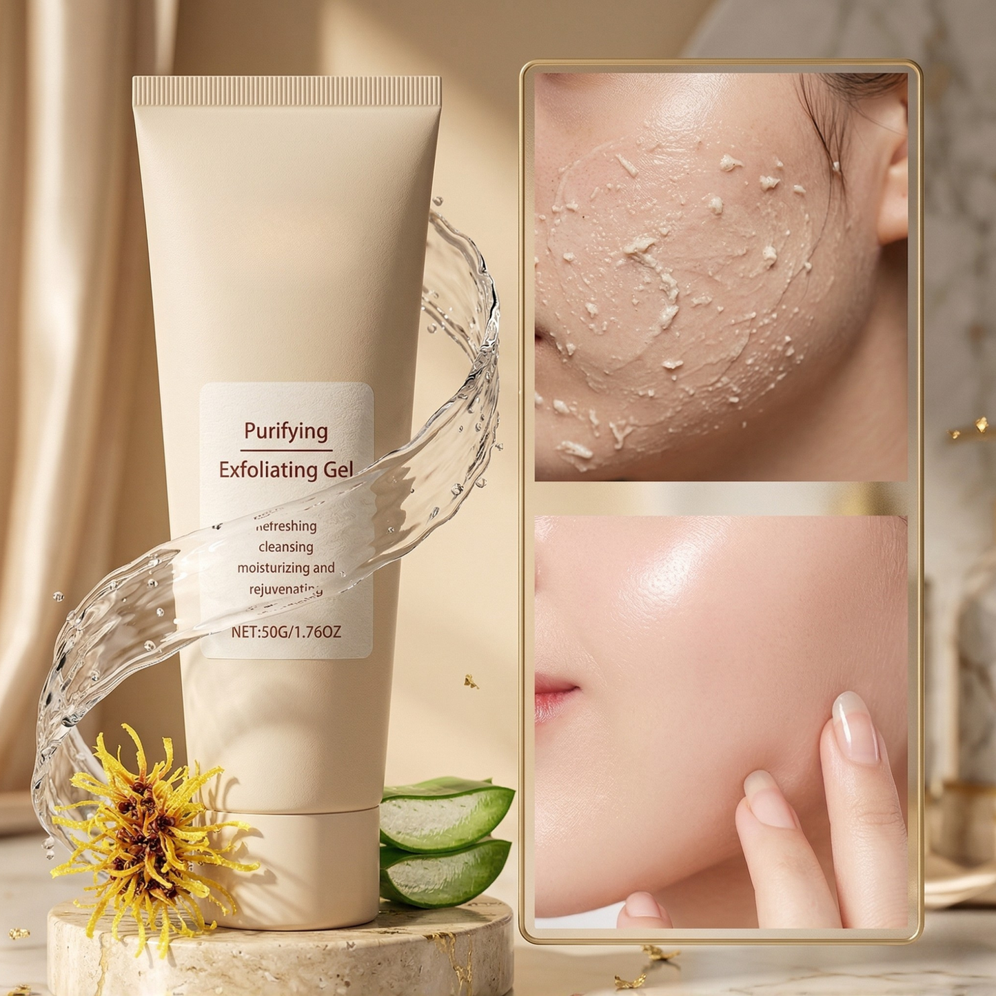 ג׳ל פילינג להסרת תאים מתים - עור חלק וזוהר ללא שפשוף חזק