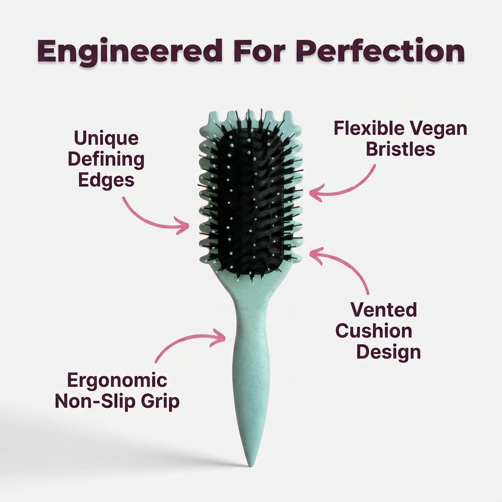 Anti-Frizz Curl Styling Brush — Defines Curls Without Frizz Or Pulling