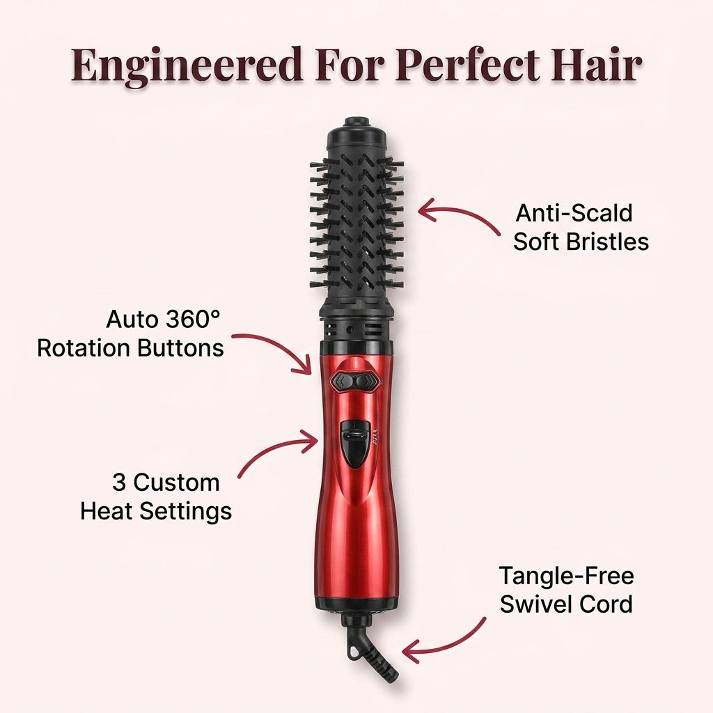 Objemová kefa na fénovanie - 3v1 nástroj pre kadernícke výsledky doma