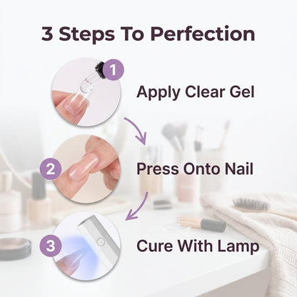 3 in 1 Nail Gel Glue Kit - Lasting Nails Without Messy Adhesive