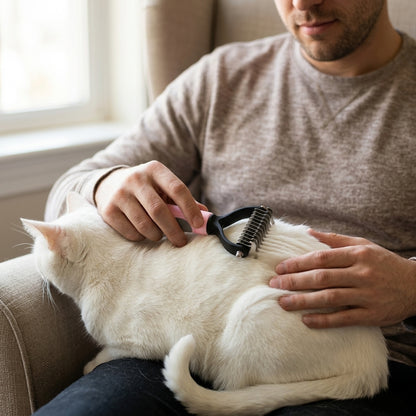 Pet Hair Removal Grooming Comb — Removes Loose Fur Without Painful Pulling