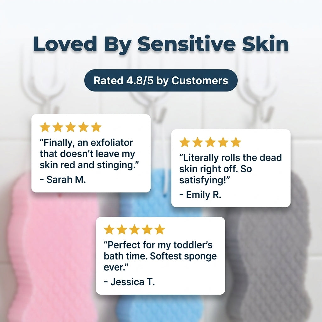 Exfoliating Sponge - Smooth Skin Without Harsh Scrubbing