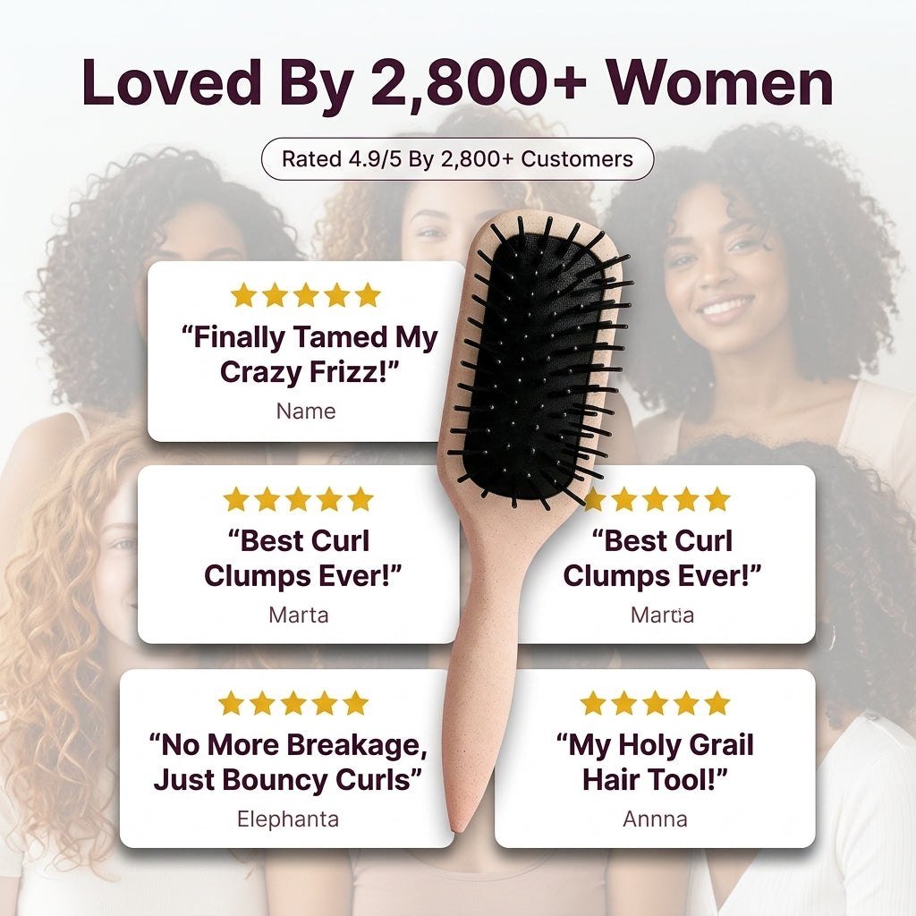 Anti-Frizz Curl Styling Brush — Defines Curls Without Frizz Or Pulling
