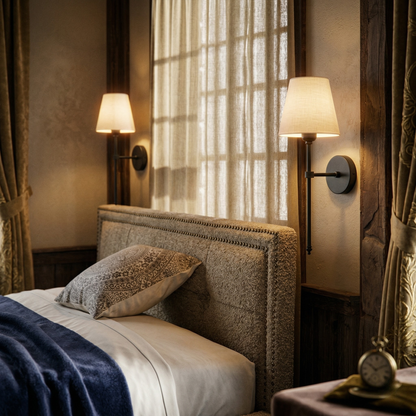 Bezdrátová nástěnná lampa, útulné večerní osvětlení bez nutnosti pevné instalace