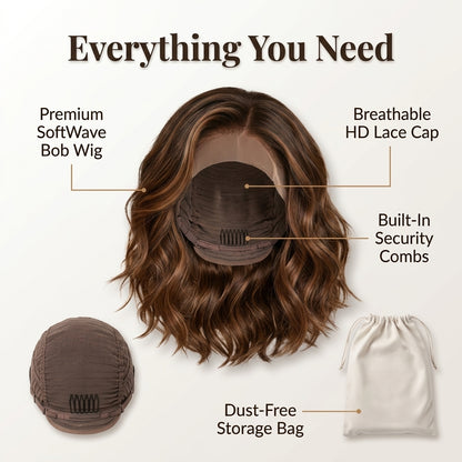 Natural Wavy Bob Wig - Natural Style Without Daily Hair Stress
