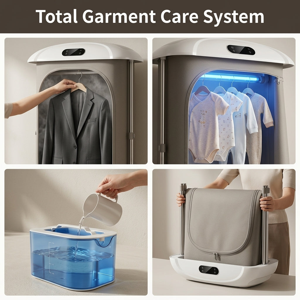 Steam Garment Dryer Closet - Wrinkle Free Clothes Without Effort