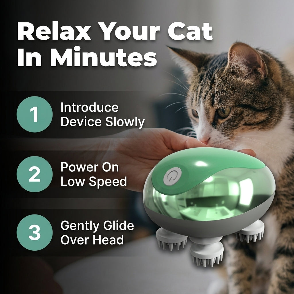 Cat Massage Grooming Brush — Calms Stress While Caring For Their Coat