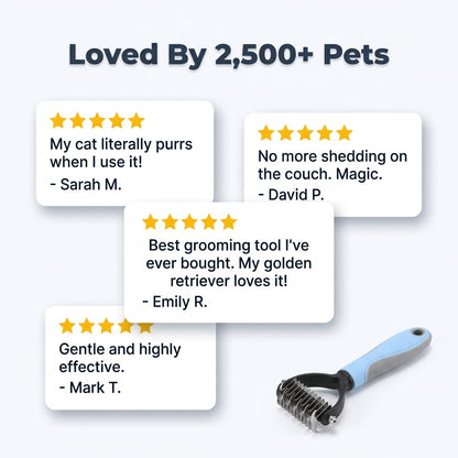 Pet Hair Removal Grooming Comb — Removes Loose Fur Without Painful Pulling