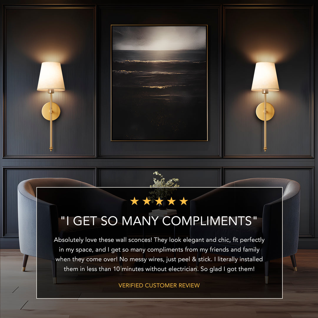 Bezdrátová nástěnná lampa, útulné večerní osvětlení bez nutnosti pevné instalace