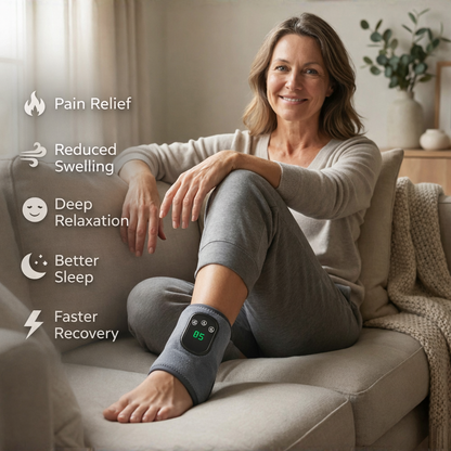 Masseur de Cheville Chauffant par Compression - Terminez Votre Journée Sans Gonflement ni Raideur