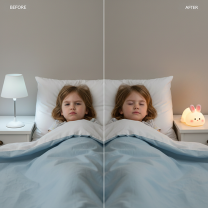 מנורת לילה רכה בצורת ארנב - אור מרגיע לשינה טובה יותר