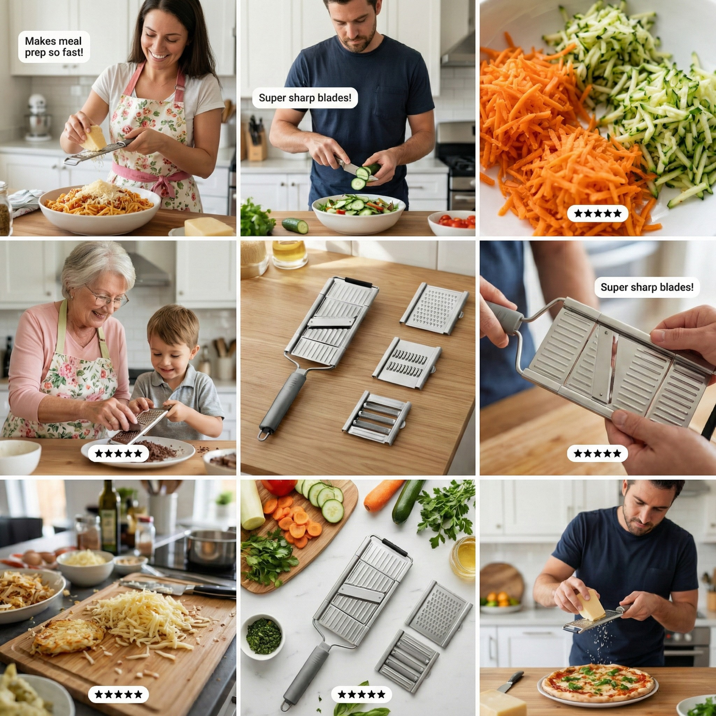 Affettatrice Manuale Multiuso - Preparazione Cena Più Veloce Senza Affaticare le Mani