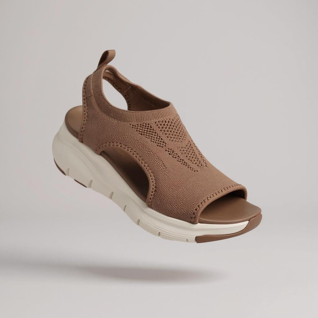 Sportliche blaue Sandale mit atmungsaktivem Mesh-Design, offenem Zehenbereich und dicker weißer Sohle für Komfort und Freizeit