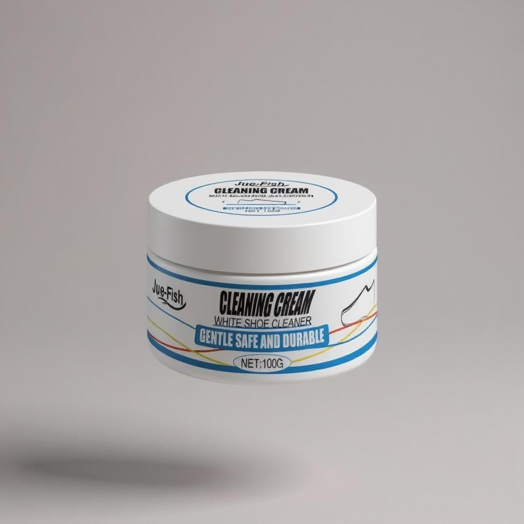 Jue-Fish Schuhreinigungscreme für weiße Schuhe, sanft, sicher und langlebig – 100 g Cleaner zur effektiven Entfernung von Schmutz und Flecken