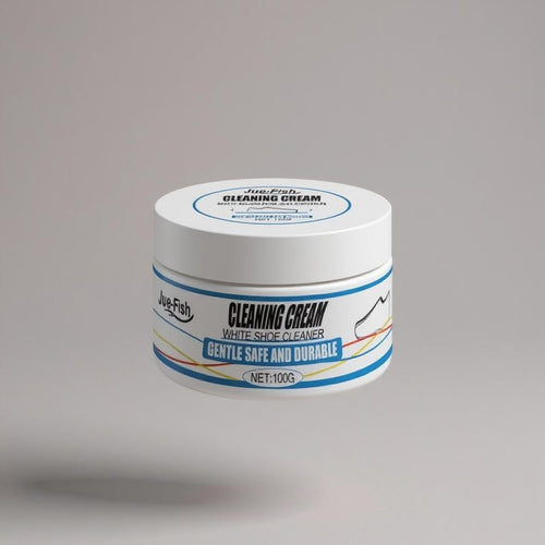 Jue-Fish Schuhreinigungscreme für weiße Schuhe, sanft, sicher und langlebig – 100 g Cleaner zur effektiven Entfernung von Schmutz und Flecken
