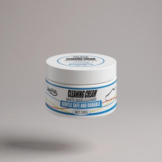 Jue-Fish Schuhreinigungscreme für weiße Schuhe, sanft, sicher und langlebig – 100 g Cleaner zur effektiven Entfernung von Schmutz und Flecken