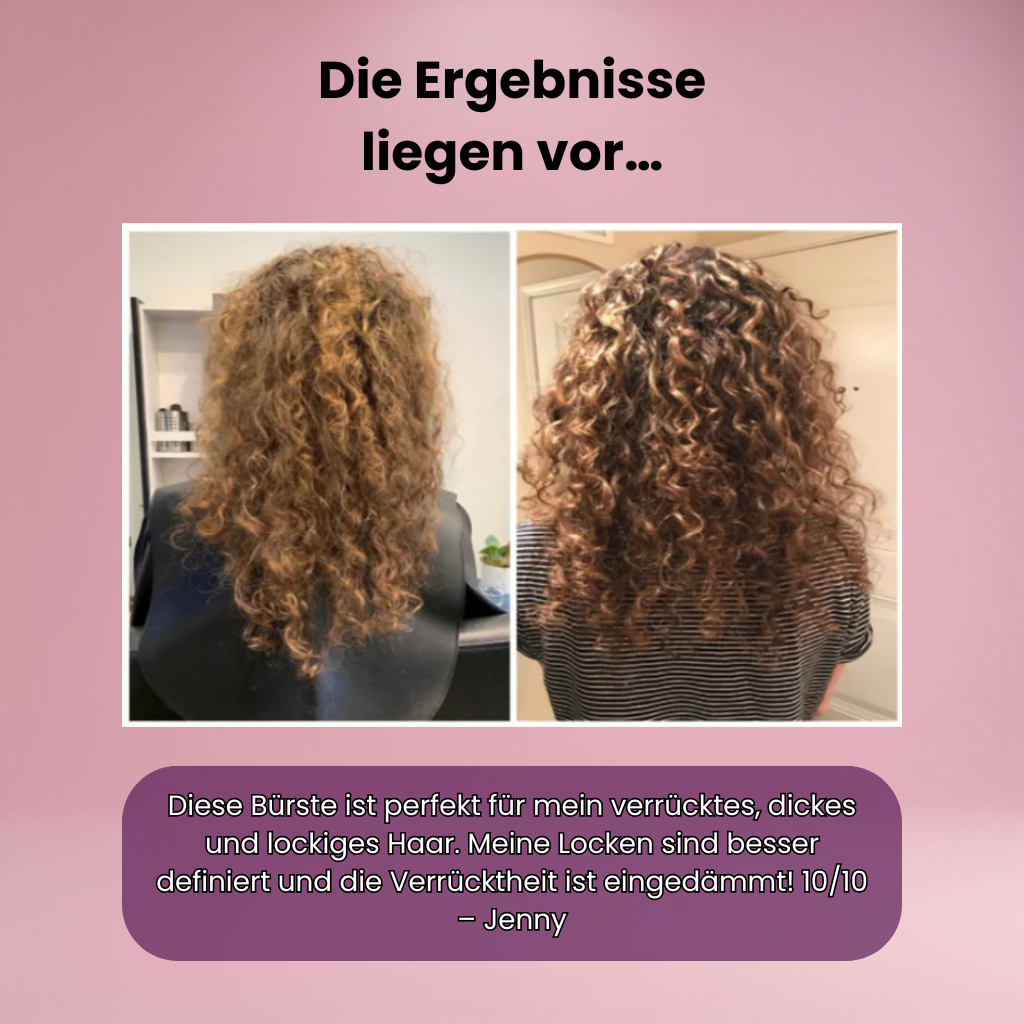 Turquoise detangling hair brush with black bristles, anti-frizz and anti-tangle design for creating defined curls and smooth styling